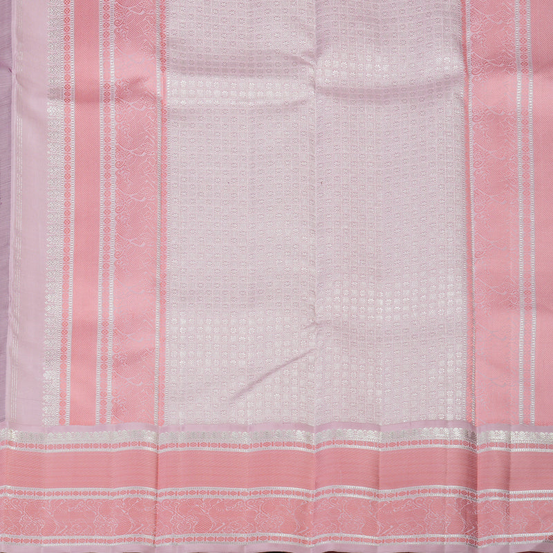 Hayagrivas Handloom Purple Kanjivaram Silk Saree with Baby Pink border KBE358E7-1