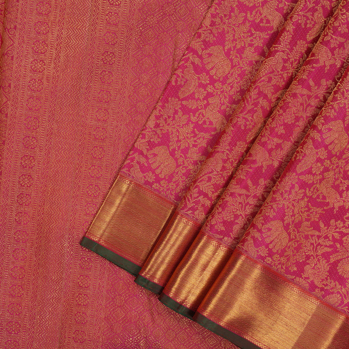 Hayagrivas Handloom Pink Kanjivaram Silk Saree KBE359E7-1