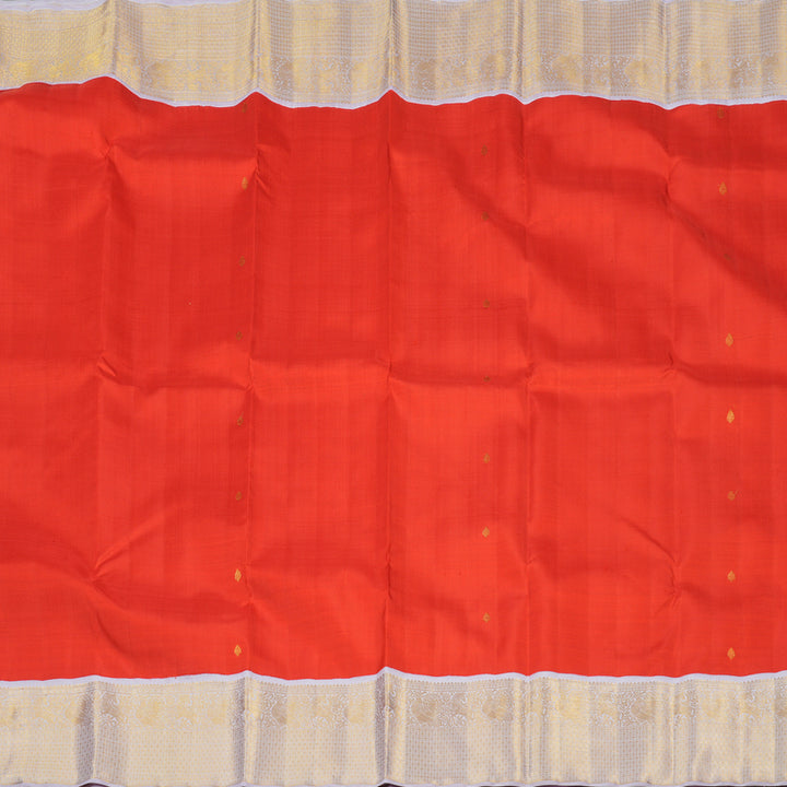 Hayagrivas Red Handloom Kanjivaram Silk Saree with Light Lilac Colour Border KBE361E2-1