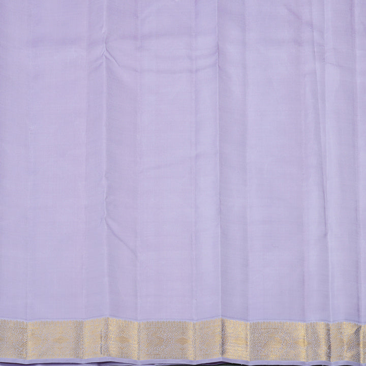 Hayagrivas Light Peach Pink Handloom Kanjivaram Silk Saree with Light Lavender Border KBE361E3-3