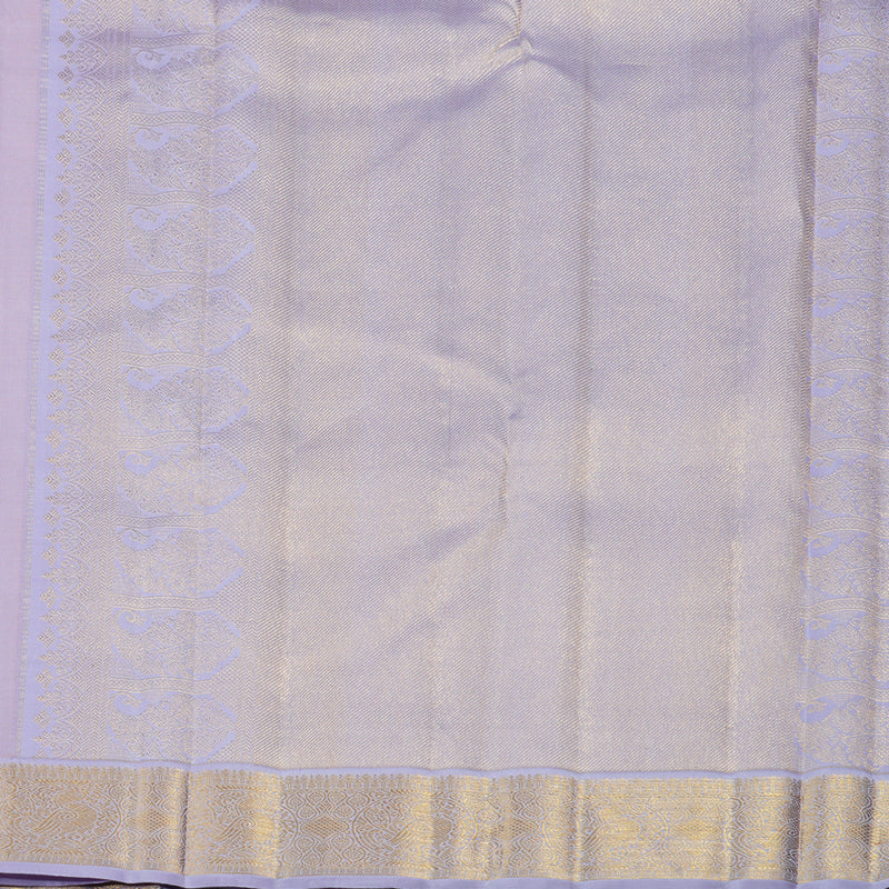Hayagrivas Light Peach Pink Handloom Kanjivaram Silk Saree with Light Lavender Border KBE361E3-3