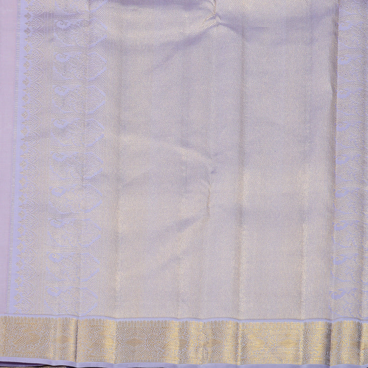 Hayagrivas Light Peach Pink Handloom Kanjivaram Silk Saree with Light Lavender Border KBE361E3-3