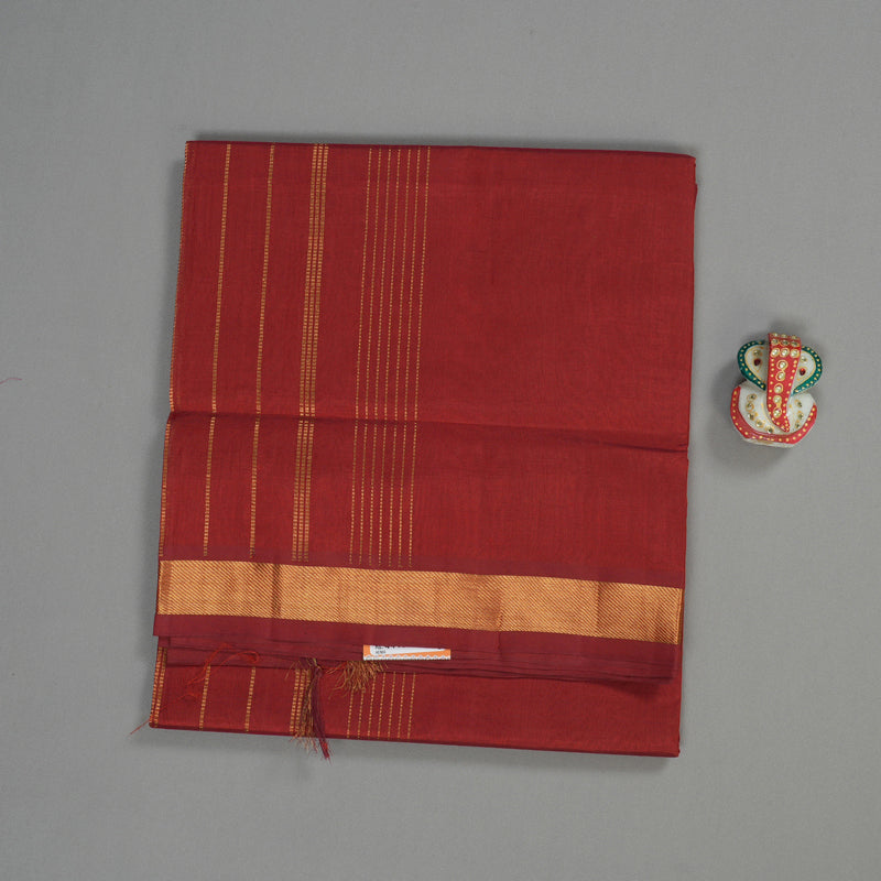 Hayagrivas Handloom Pure Silk Cotton Saree in Graceful Brick Maroon KBE362E1-2