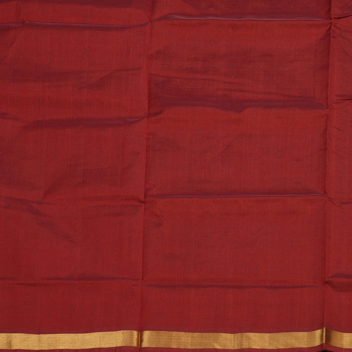 Hayagrivas Handloom Pure Silk Cotton Saree in Graceful Brick Maroon KBE362E1-2