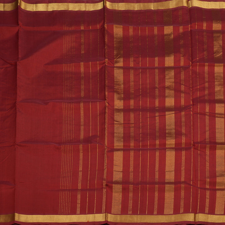 Hayagrivas Handloom Pure Silk Cotton Saree in Graceful Brick Maroon KBE362E1-2