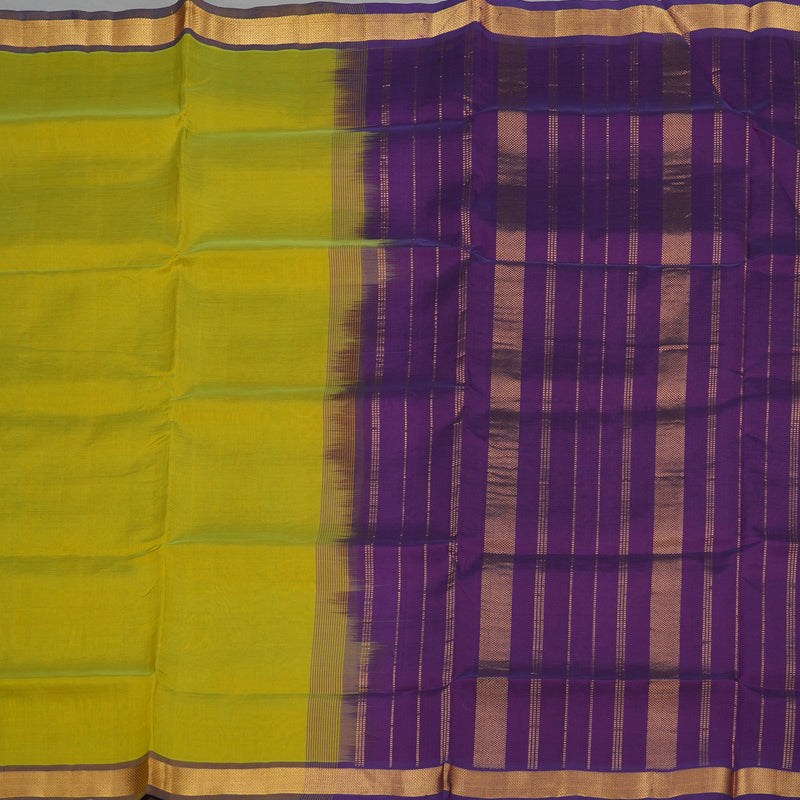 Hayagrivas Handloom Pure Silk Cotton Saree in Radiant Lemon Yellow KBE363E1-1