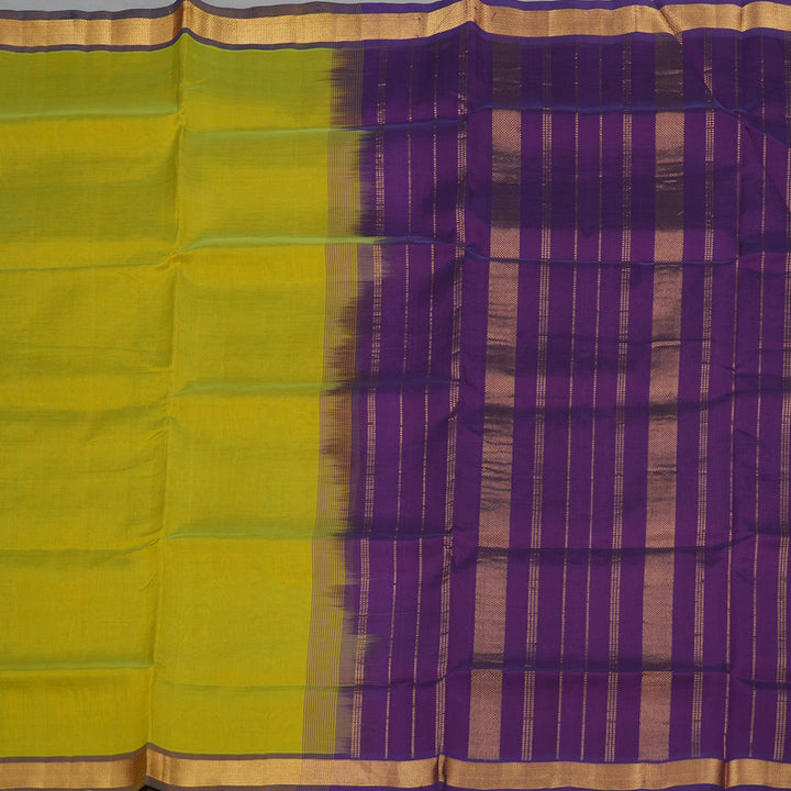 Hayagrivas Handloom Pure Silk Cotton Saree in Radiant Lemon Yellow KBE363E1-1