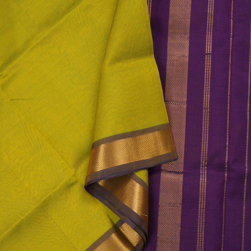 Hayagrivas Handloom Pure Silk Cotton Saree in Radiant Lemon Yellow KBE363E1-1