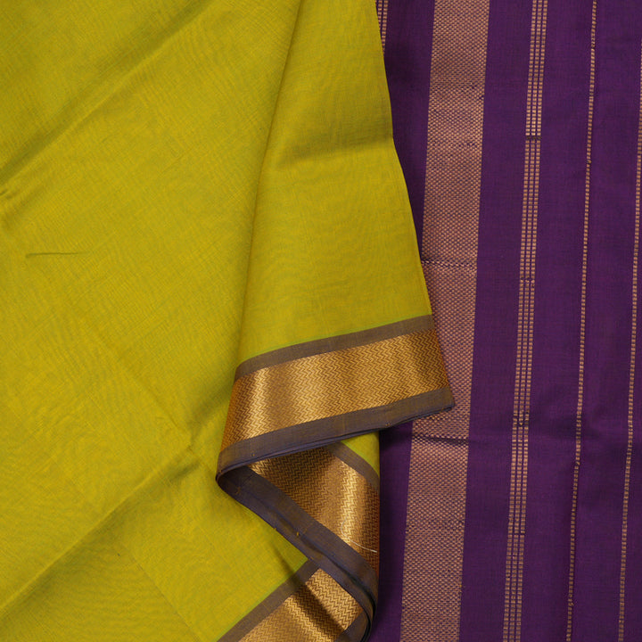 Hayagrivas Handloom Pure Silk Cotton Saree in Radiant Lemon Yellow KBE363E1-1