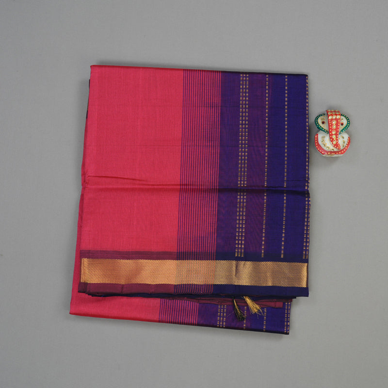 Hayagrivas Handloom Pure Silk Cotton Saree in Dark Pink KBE363E1-2