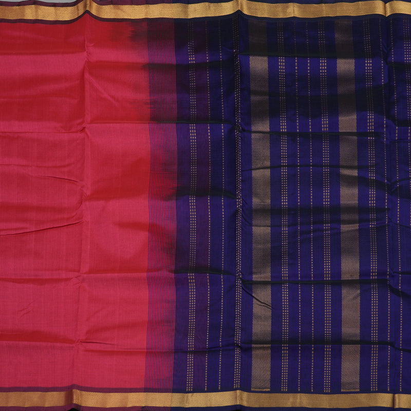 Hayagrivas Handloom Pure Silk Cotton Saree in Dark Pink KBE363E1-2