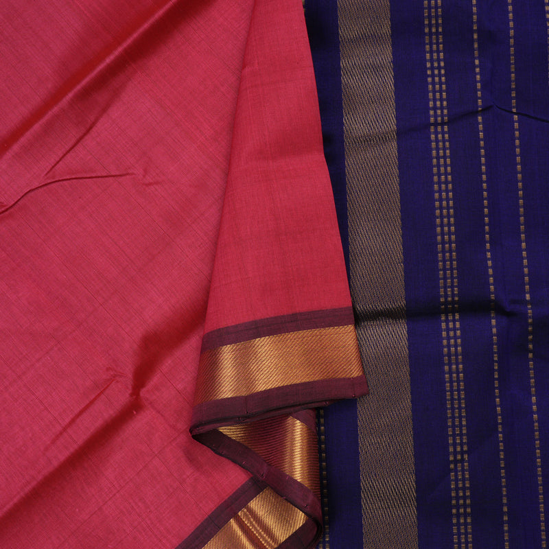 Hayagrivas Handloom Pure Silk Cotton Saree in Dark Pink KBE363E1-2