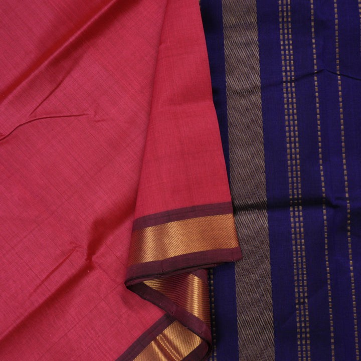 Hayagrivas Handloom Pure Silk Cotton Saree in Dark Pink KBE363E1-2