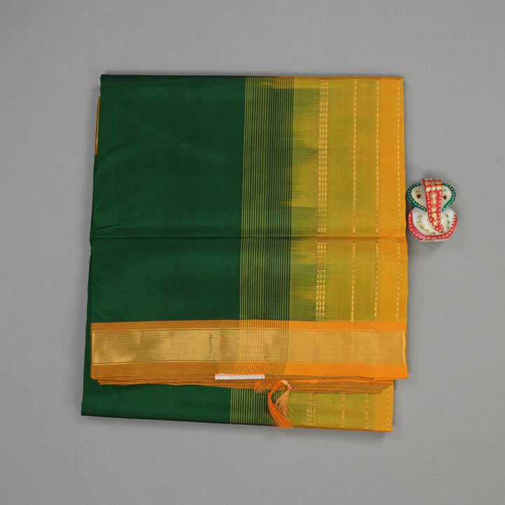 Hayagrivas Handloom Pure Silk Cotton Saree in Bottle Green KBE363E1-3
