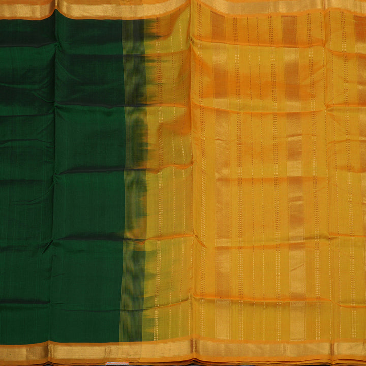 Hayagrivas Handloom Pure Silk Cotton Saree in Bottle Green KBE363E1-3