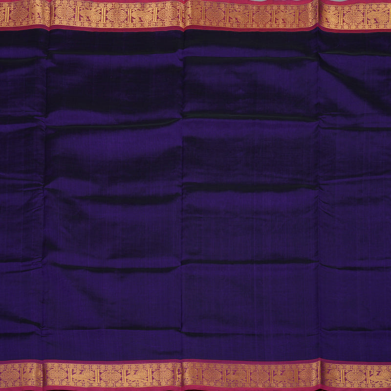 Hayagrivas Handloom Pure Silk Cotton Saree in Majestic Dark Blue KBE363E2-1
