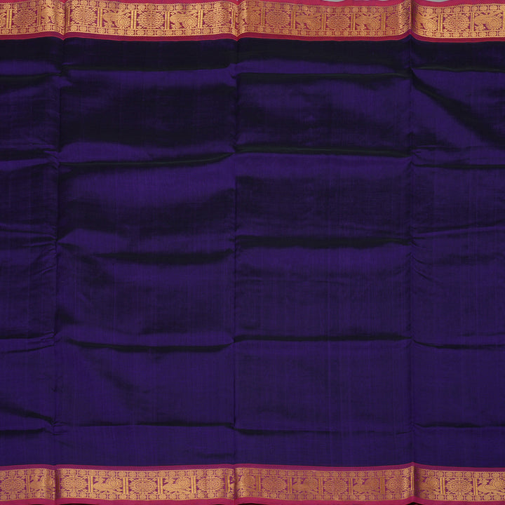 Hayagrivas Handloom Pure Silk Cotton Saree in Majestic Dark Blue KBE363E2-1