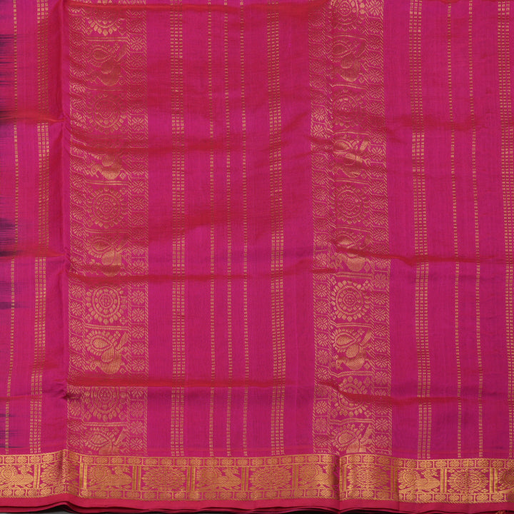 Hayagrivas Handloom Pure Silk Cotton Saree in Majestic Dark Blue KBE363E2-1