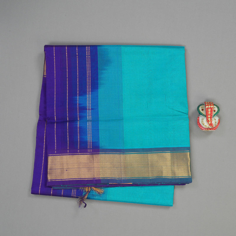 Hayagrivas Handloom Pure Silk Cotton Saree in Elegant Sky Blue KBE363E2-5