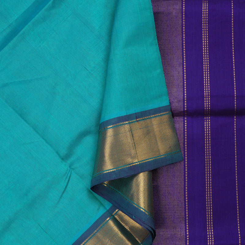 Hayagrivas Handloom Pure Silk Cotton Saree in Elegant Sky Blue KBE363E2-5