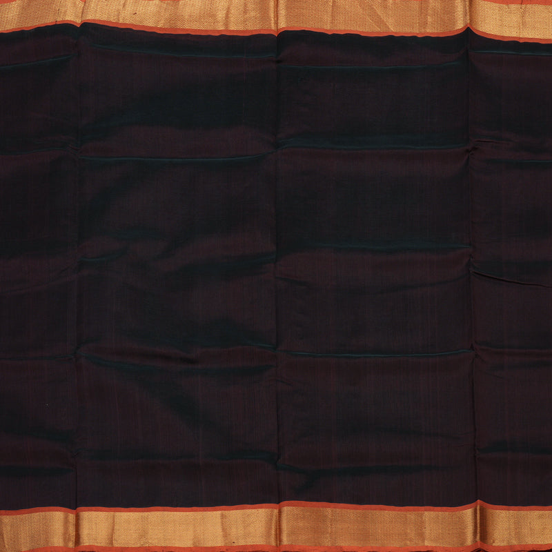 Hayagrivas Handloom Pure Silk Cotton Saree in Bold Midnight Dark Brown KBE363E2-6