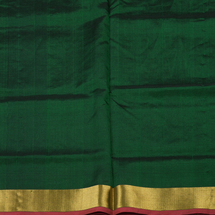 Hayagrivas Handloom Pure Silk Cotton Saree in Vivid Bottle Green KBE363E7-1