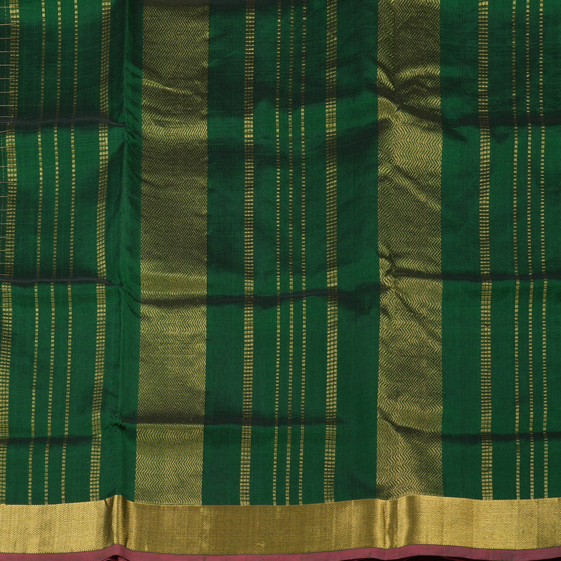Hayagrivas Handloom Pure Silk Cotton Saree in Vivid Bottle Green KBE363E7-1