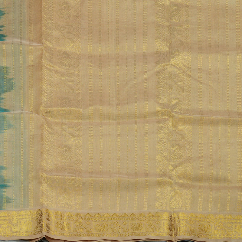 Hayagrivas Handloom Pure Silk Cotton Saree in Sea Blue KBE363E7-2