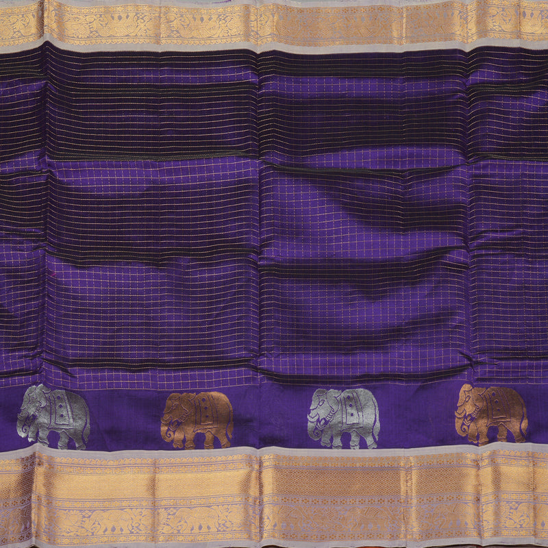 Hayagrivas Handloom Pure Silk Cotton Saree in Radiant Blue KBE364E1-4
