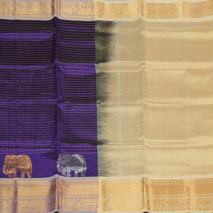 Hayagrivas Handloom Pure Silk Cotton Saree in Radiant Blue KBE364E1-4