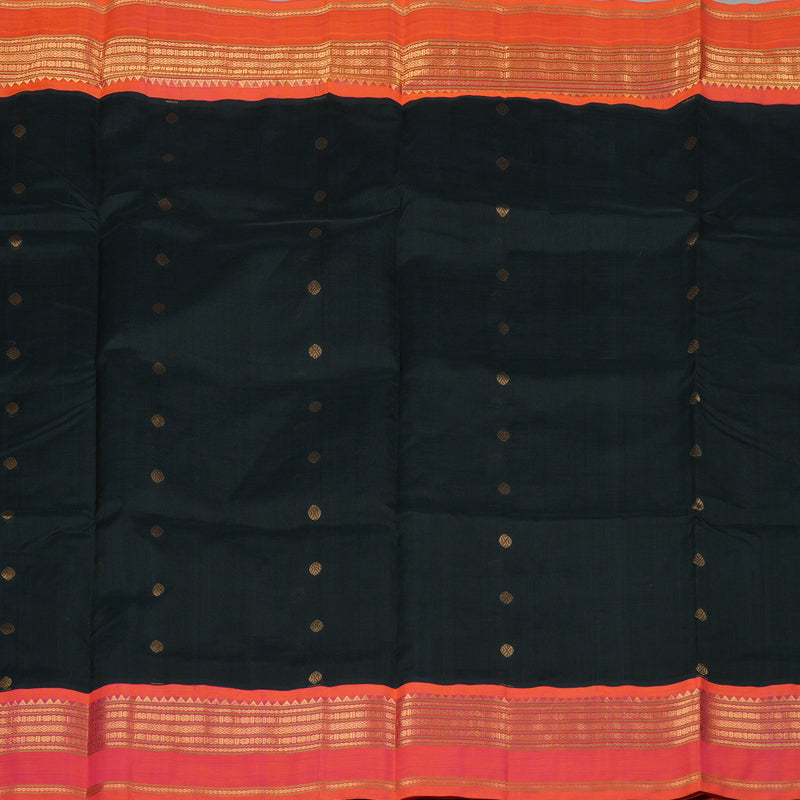 Hayagrivas Handloom Pure Silk Cotton Saree in Regal Black KBE364E10-1