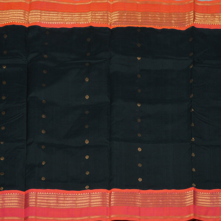 Hayagrivas Handloom Pure Silk Cotton Saree in Regal Black KBE364E10-1