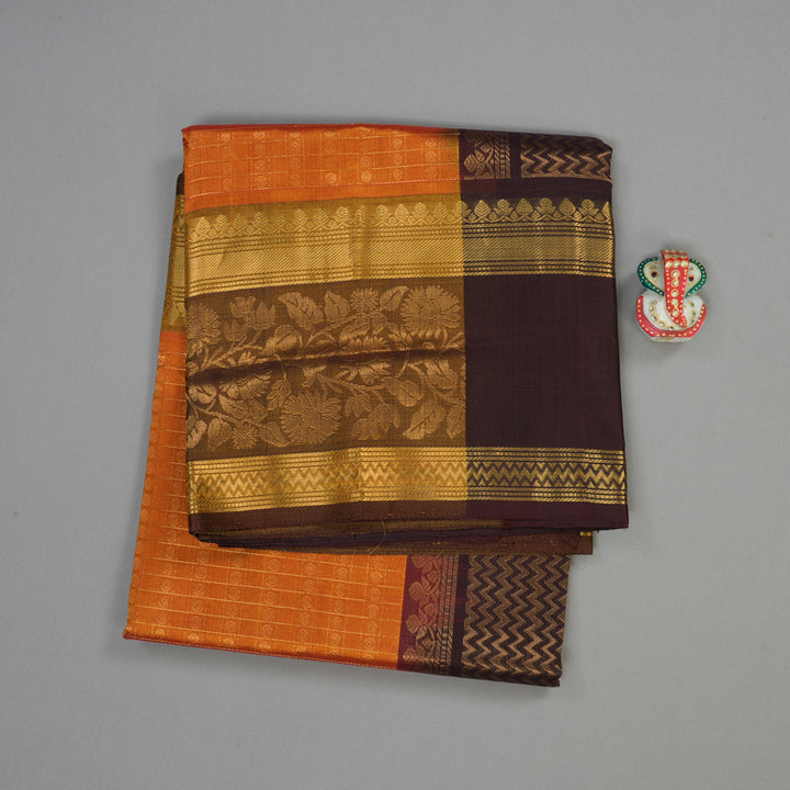 Hayagrivas Handloom Pure Silk Cotton saree in Bold Mango Yellow KBE364E2-1