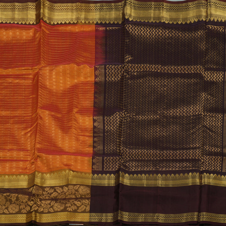Hayagrivas Handloom Pure Silk Cotton saree in Bold Mango Yellow KBE364E2-1