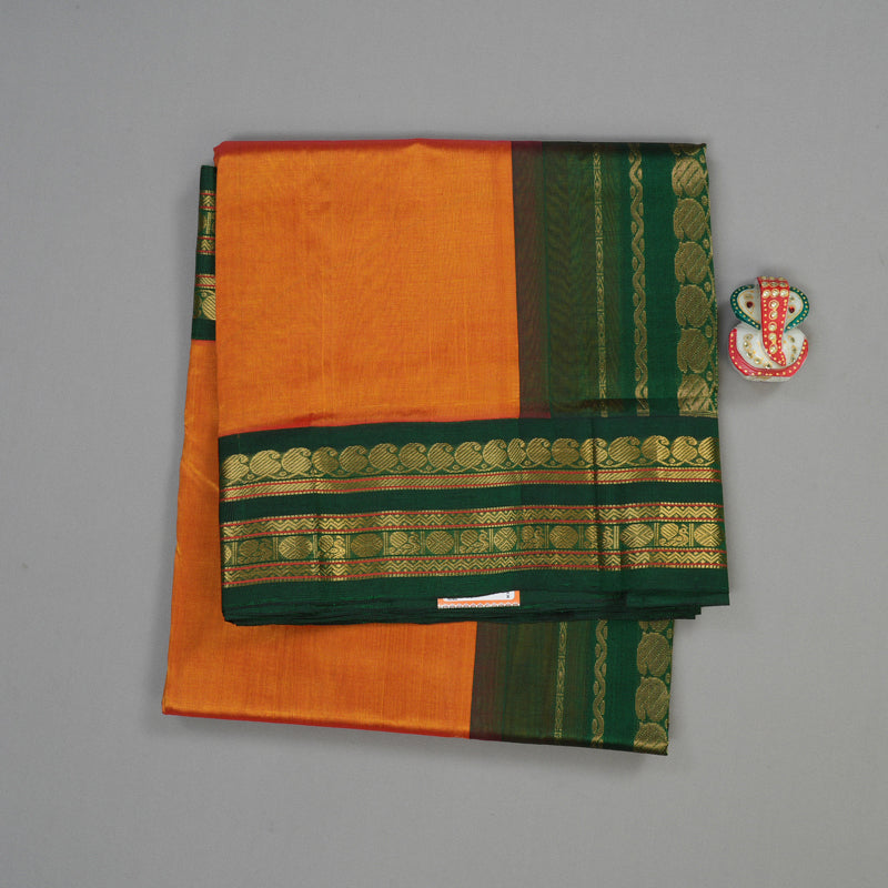 Hayagrivas Handloom Pure Silk Cotton Saree in Vibrant Honey Mustard KBE364E4-5