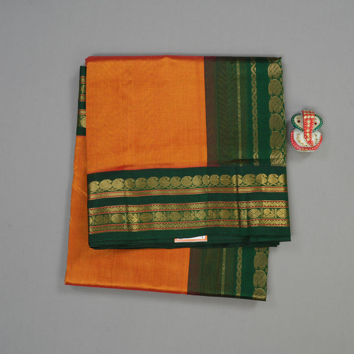 Hayagrivas Handloom Pure Silk Cotton Saree in Vibrant Honey Mustard KBE364E4-5