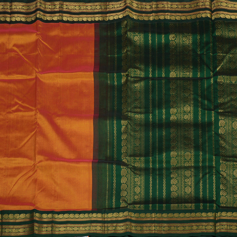 Hayagrivas Handloom Pure Silk Cotton Saree in Vibrant Honey Mustard KBE364E4-5