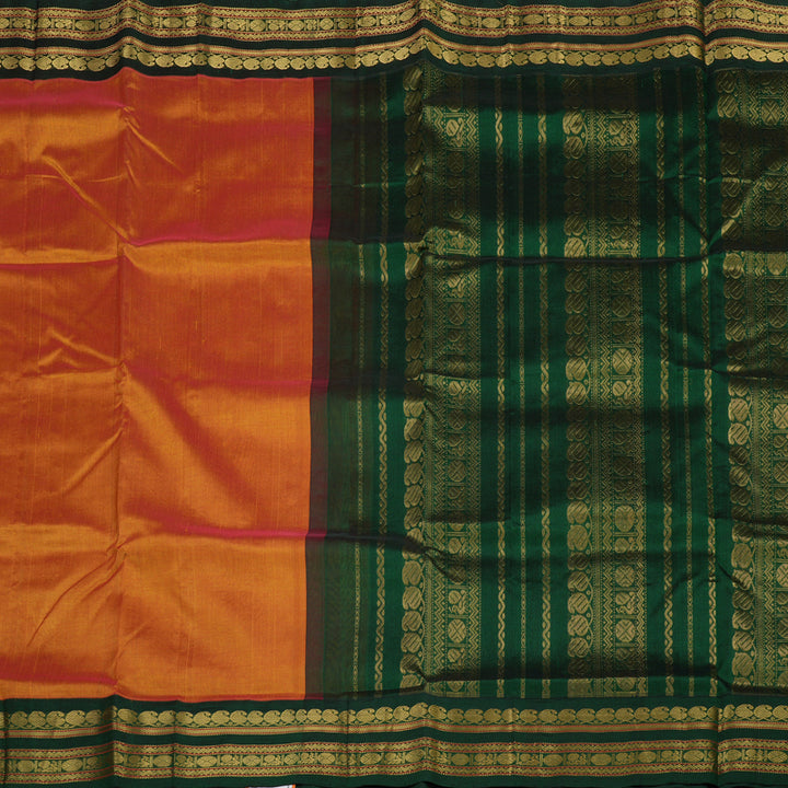 Hayagrivas Handloom Pure Silk Cotton Saree in Vibrant Honey Mustard KBE364E4-5