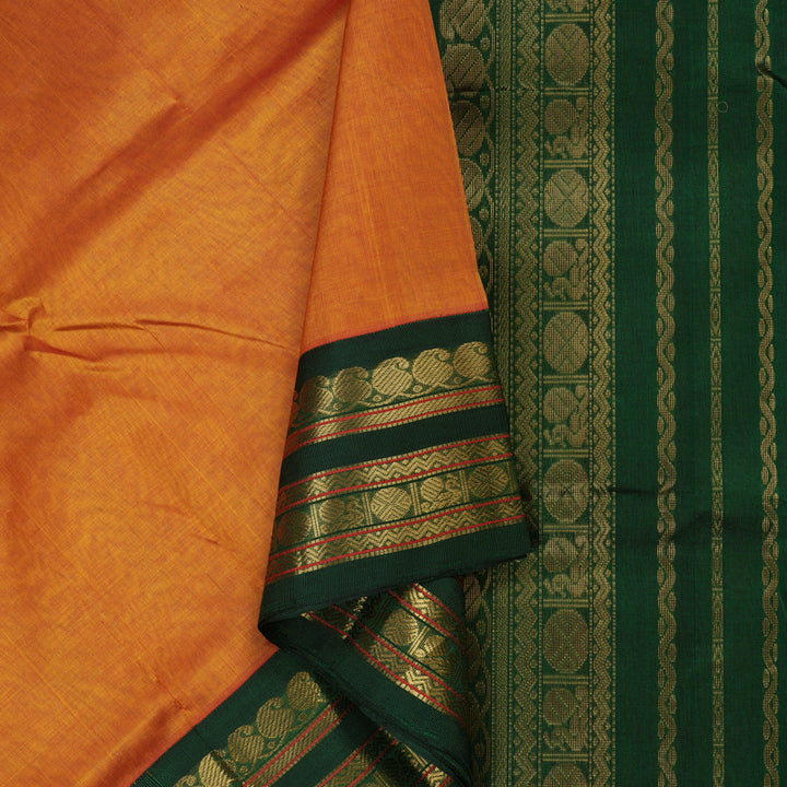 Hayagrivas Handloom Pure Silk Cotton Saree in Vibrant Honey Mustard KBE364E4-5