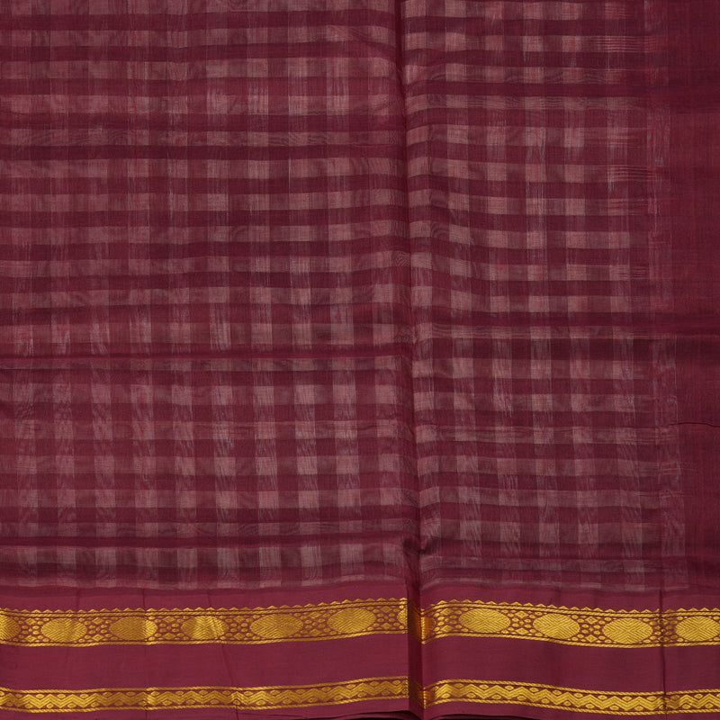 Hayagrivas Handloom Pure Silk Cotton Saree in Versatile Black and White Checks KBE364E5-3