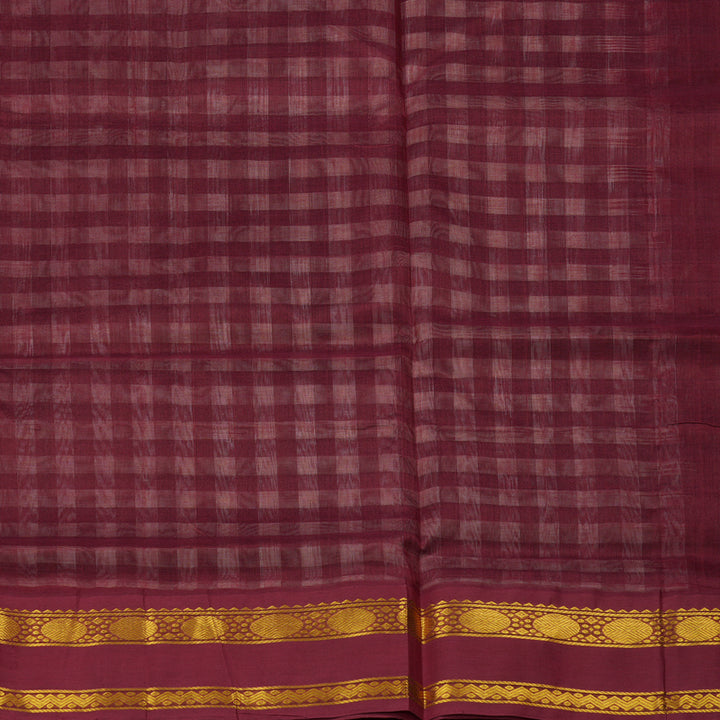 Hayagrivas Handloom Pure Silk Cotton Saree in Versatile Black and White Checks KBE364E5-3