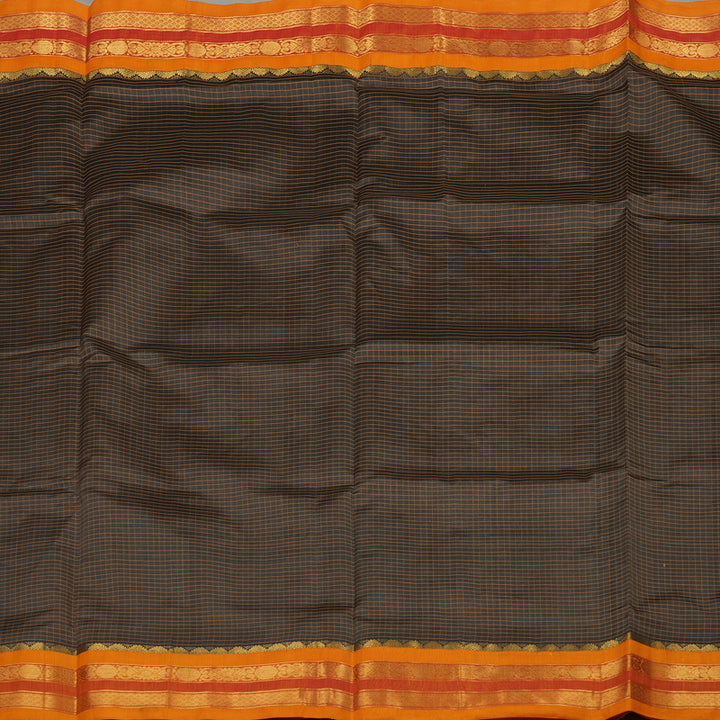 Hayagrivas Handloom Pure Silk Cotton Saree in Sophisticated Dark Grey KBE364E6-1