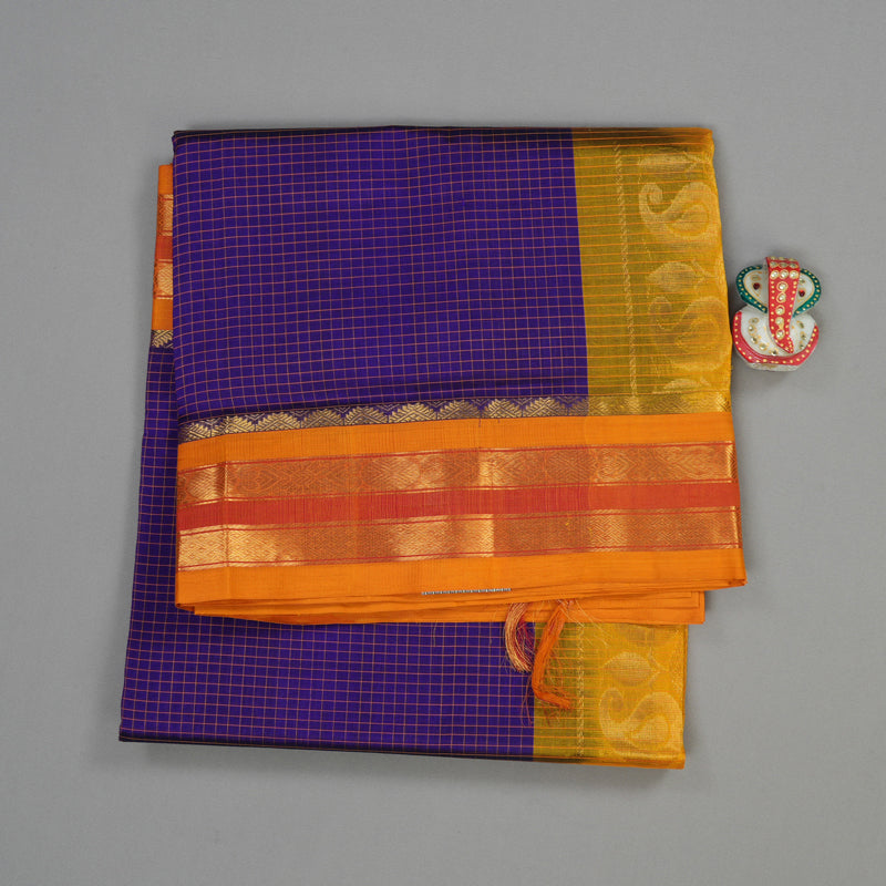 Hayagrivas Handloom Pure Silk Cotton saree in Vibrant Blue KBE364E6-3