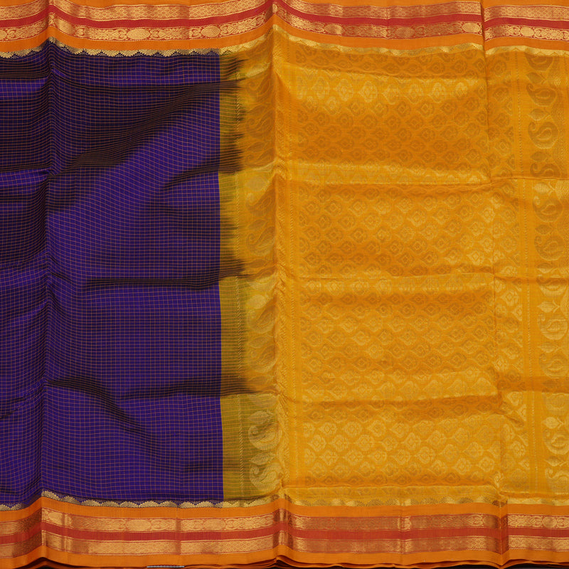 Hayagrivas Handloom Pure Silk Cotton saree in Vibrant Blue KBE364E6-3