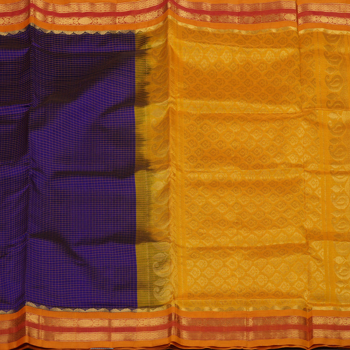 Hayagrivas Handloom Pure Silk Cotton saree in Vibrant Blue KBE364E6-3