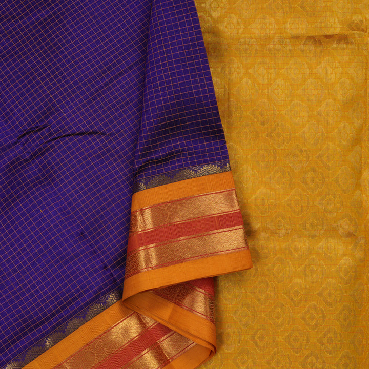 Hayagrivas Handloom Pure Silk Cotton saree in Vibrant Blue KBE364E6-3