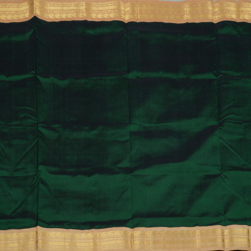Hayagrivas Handloom Pure Silk Cotton Saree in Refreshing Bottle Green KBE364E7-4