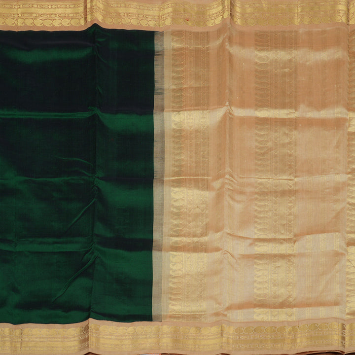 Hayagrivas Handloom Pure Silk Cotton Saree in Refreshing Bottle Green KBE364E7-4