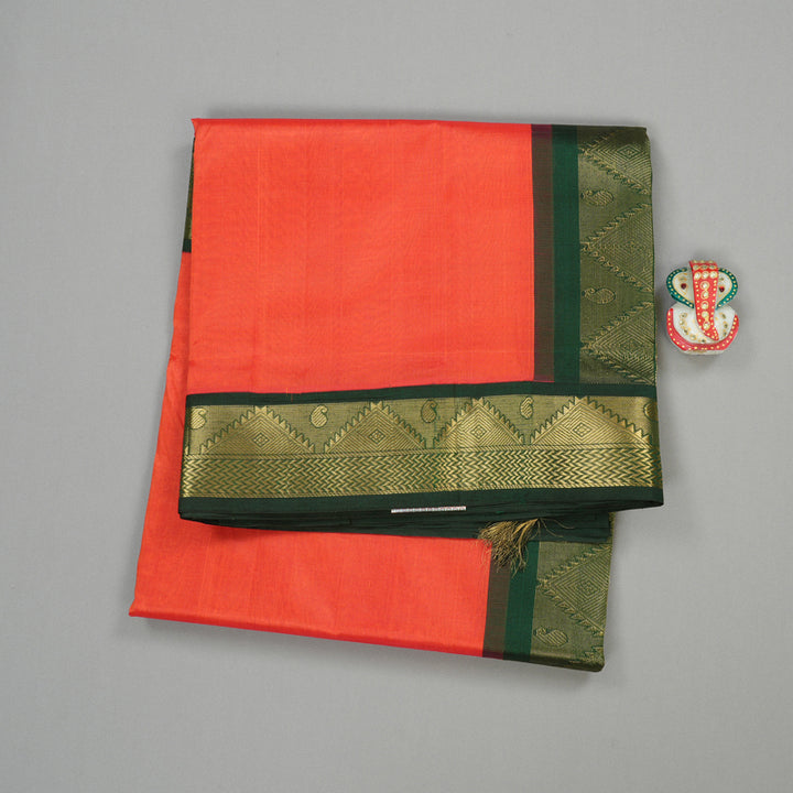 Hayagrivas Handloom Pure Silk Cotton Saree in Regal Orange KBE364E7-6