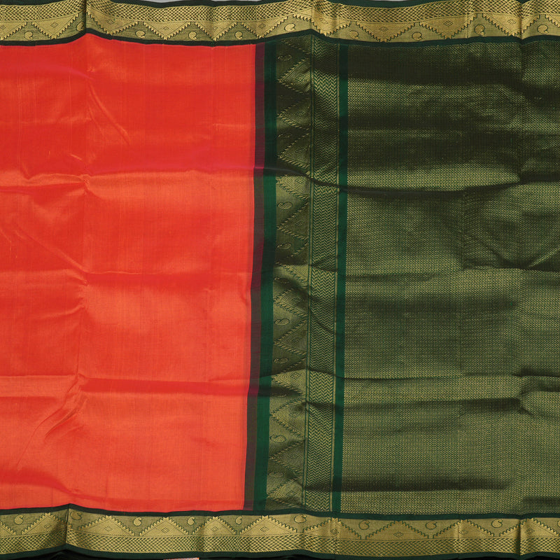 Hayagrivas Handloom Pure Silk Cotton Saree in Regal Orange KBE364E7-6